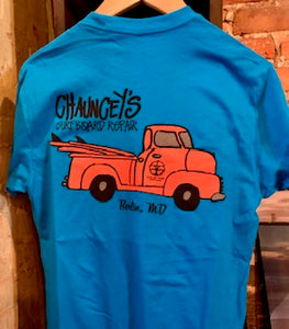 Chauncey's Surfboard Repair with Truck T Shirt
