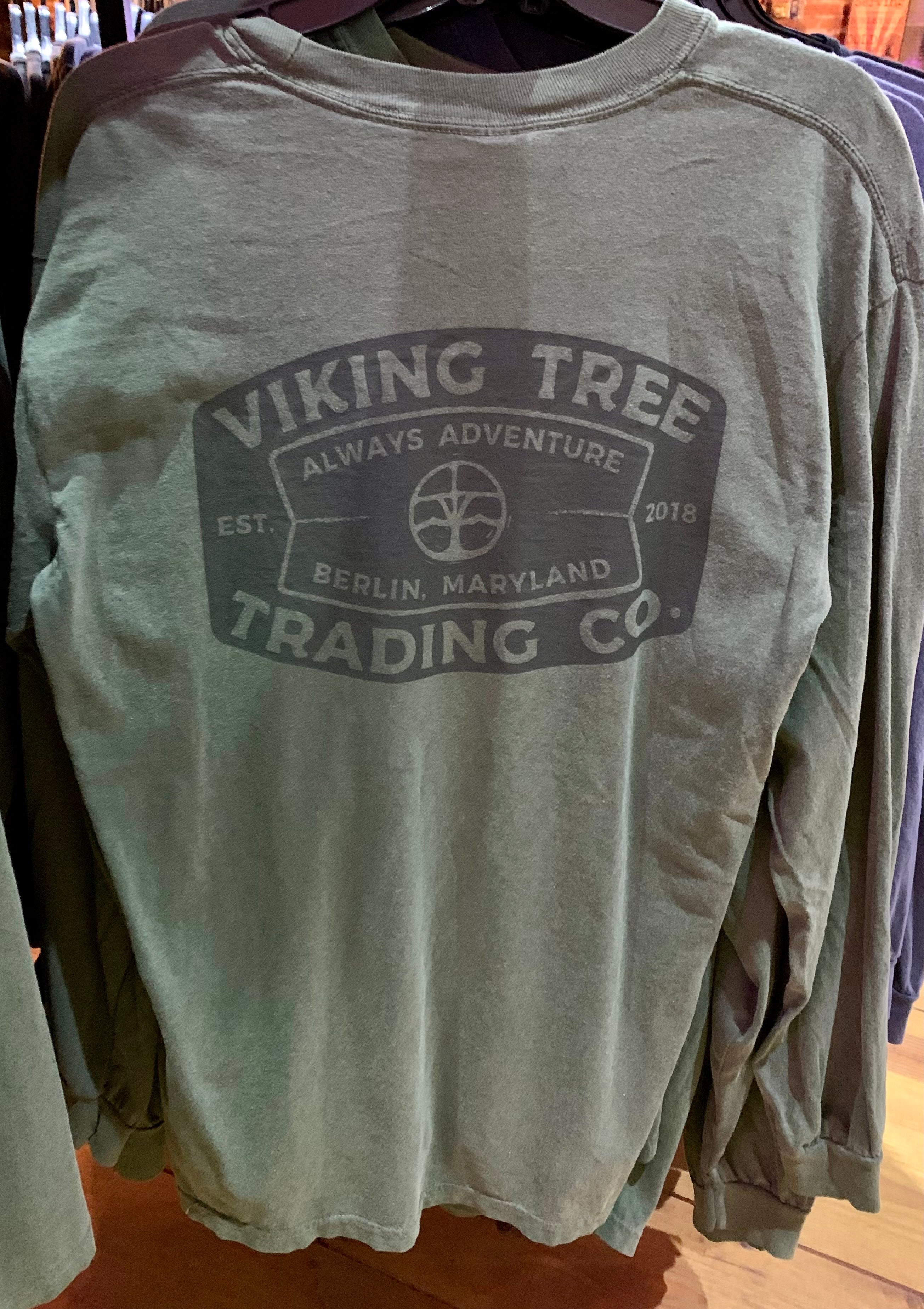 Viking Tree Green Badge Long Sleeve Tee